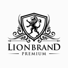 Luxury lion king logo design