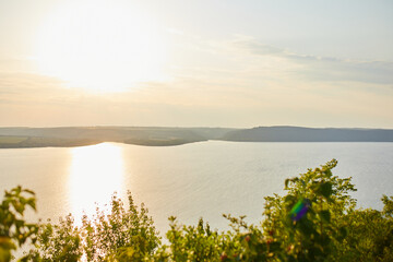 Bakota Bay on Dnister river, Ukraine, Europe. Beauty of nature concept