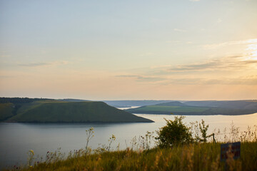 Bakota Bay on Dnister river, Ukraine, Europe. Beauty of nature concept
