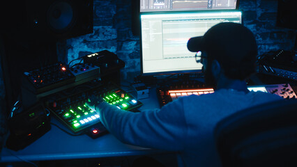music producer focused on work