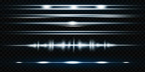 Solar glare.Glow isolated white transparent light effect set, lens flare, explosion, glitter, line, sun flash, spark and stars. Beautiful optical lens flare effect sun light.