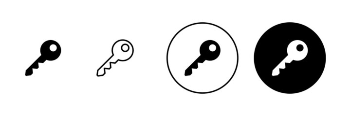 Key icons set. Key sign and symbol.