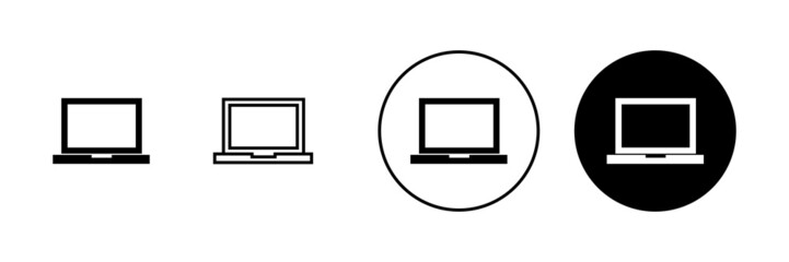 Laptop icons set. computer sign and symbol