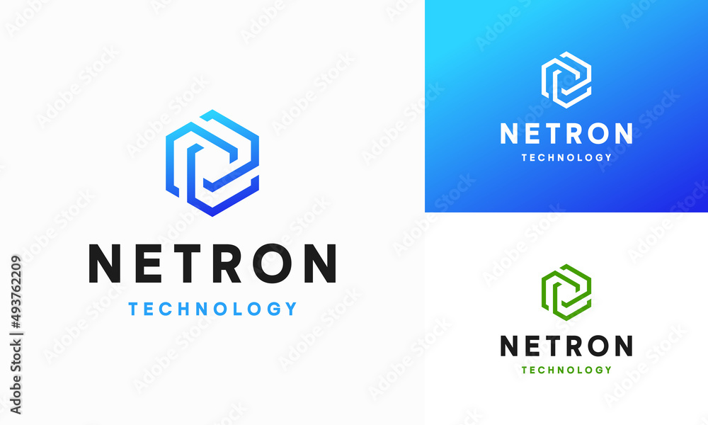 Wall mural technology logo designs template, connecting logo symbol template