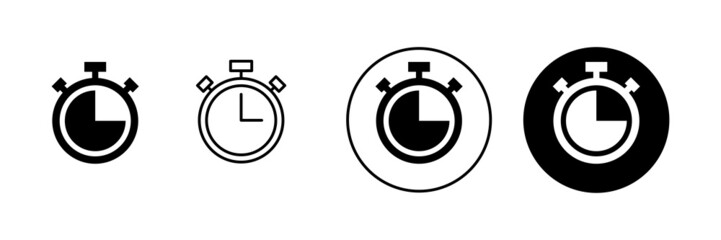 Stopwatch icons set. Timer sign and symbol. Countdown icon. Period of time