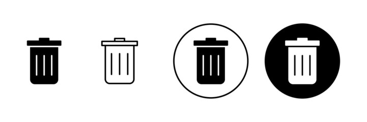 Trash icons set. trash can icon. delete sign and symbol.