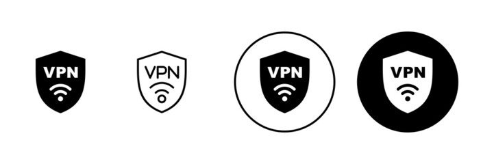 Vpn icons set. Private network sign and symbol. virtual private network icon.