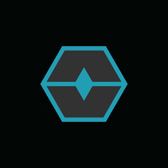 Modern letter A and V logo with negative space style of sliced hexagon shape. Simple logotype initial design for personal and company branding. EPS8