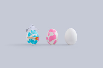 Easter concept with painted eggs