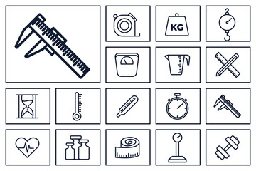 Measuring set icon symbol template for graphic and web design collection logo vector illustration