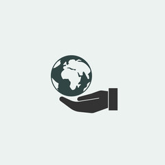 world in hand icon