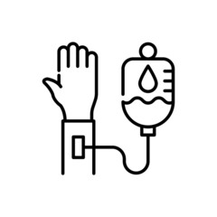 Blood Donation Vector Outline Icon design illustration. EPS 10 File on White background