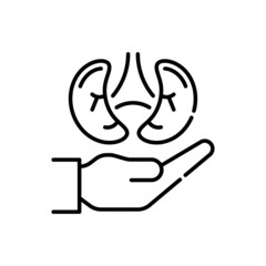 Organ Donation Vector Outline Icon design illustration. EPS 10 File on White background