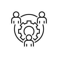 Cooperation Vector Outline Icon design illustration. EPS 10 File on White background