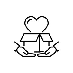 Give Love Vector Outline Icon design illustration. EPS 10 File on White background