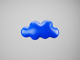 cloud balloon template -blue on white