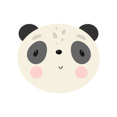 Cute Panda in cartoon style. Vector illustration. For kids stuff, card, posters, banners, children books, printing on the pack, printing on clothes, fabric, wallpaper, textile or dishes.