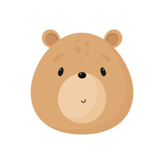 Cute Bear in cartoon style. Vector illustration. For kids stuff, card, posters, banners, children books, printing on the pack, printing on clothes, fabric, wallpaper, textile or dishes.