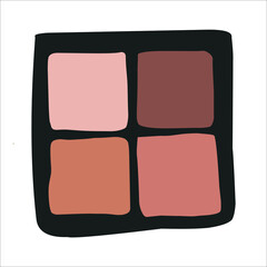 Eye shadow kit flat icon on white background