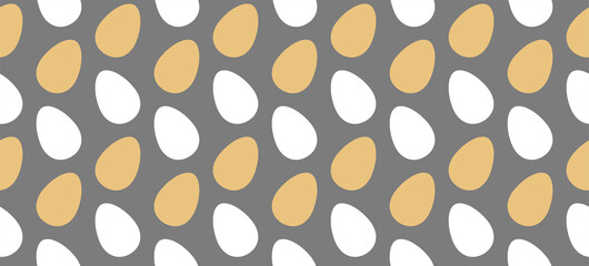 Easter eggs pattern background. Vector seamless pattern with decorative eggs for the site, printing on fabric, gift wrapping and wallpaper. Easter.