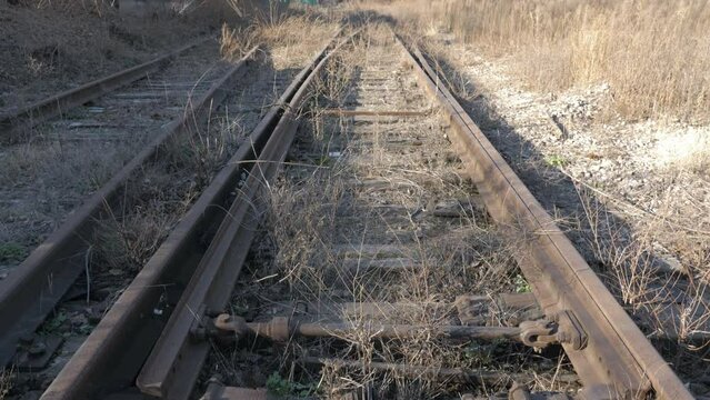View Of Old Railway Switch Point
