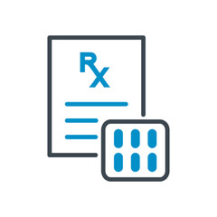 Prescription related vector icon.