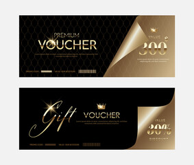 Luxury voucher and vip coupon backgrounds - obrazy, fototapety, plakaty
