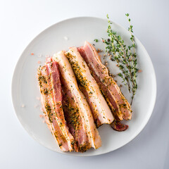 raw marinated meat pork brisket for grilling