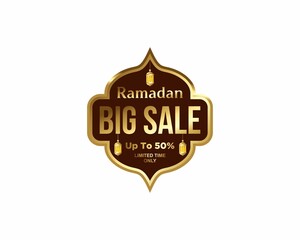 Ramadan big sale label badge banner template design background