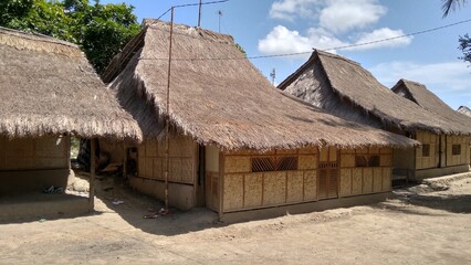 Fototapeta na wymiar traditional sasak tribe house in lombok