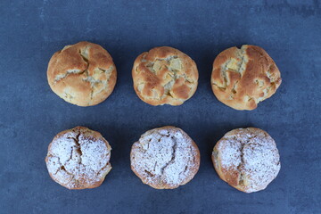 Apfelballen mit Zimtzucker. Apfelkuchen-Ballen.