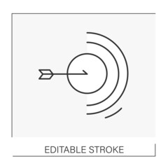  Business line icon. Goals achieving. Target. Startup concept. Isolated vector illustration. Editable stroke