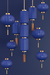 3d rendering chinese style lantern