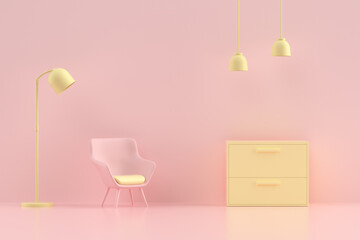 3d rendering interior room space