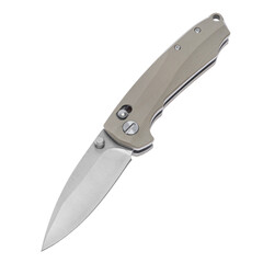 Knife tourist, hunting, tactical, military for survival and self-defense. Steel blade. An isolated...