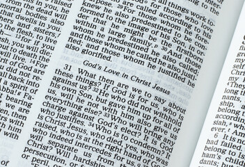 God's love in Christ Jesus our LORD, a closeup of Christian Bible verses about God's faithfulness...