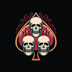 skulls tattoo illustration vector design