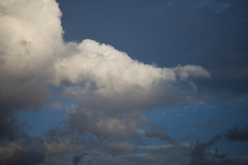 abstract background view of the colorful twilight sky.In the evening, the colorful changes (pink, orange, yellow, purple, sky) merge into the beauty of nature