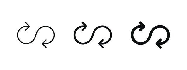 Fototapeta premium arrow infinity icon . arrows, loop, infinite, endless, eternity symbols unlimited icons 