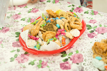 Moroccan sweets on a table