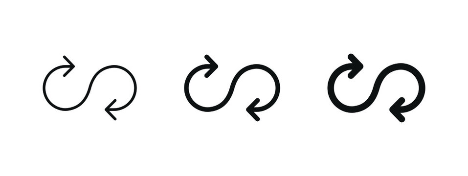 arrow infinity icon . arrows, loop, infinite, endless, eternity symbols unlimited icons	
