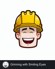 Construction Worker - Expressions - Positive n Smiling - Grinning with Smiling Eyes