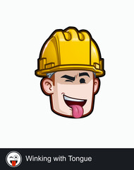 Construction Worker - Expressions - Affection - Winking with Tongue