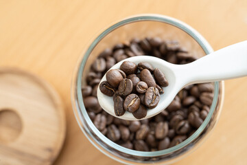 コーヒー豆　瓶