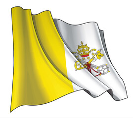 Waving Flag of Vatican City
