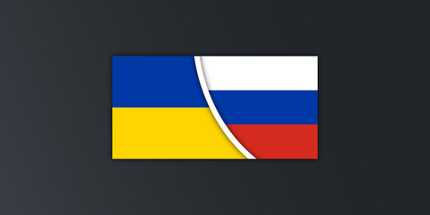 Ukraine and russia flag, Flag of Russia Pray to Ukraine. Ukrainian national symbol. Ukrainian national borders. No war. Save Ukraine. Vector illustration, flat design