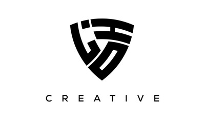 Fototapeta na wymiar Shield letters LOH creative logo