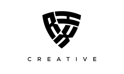 Fototapeta na wymiar Shield letters RXH creative logo