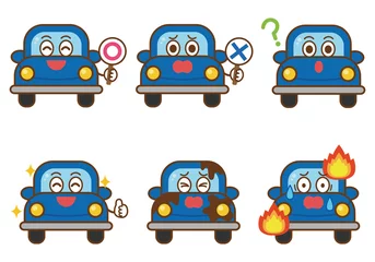 Stickers muraux Course de voitures Jeu d& 39 illustration de personnage de voiture