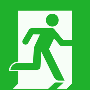 ISO 7010 E002 &ndash; Emergency exit (right hand) sign